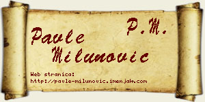 Pavle Milunović vizit kartica